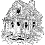 Haunted House Coloring Pages: Free PDF Downloads