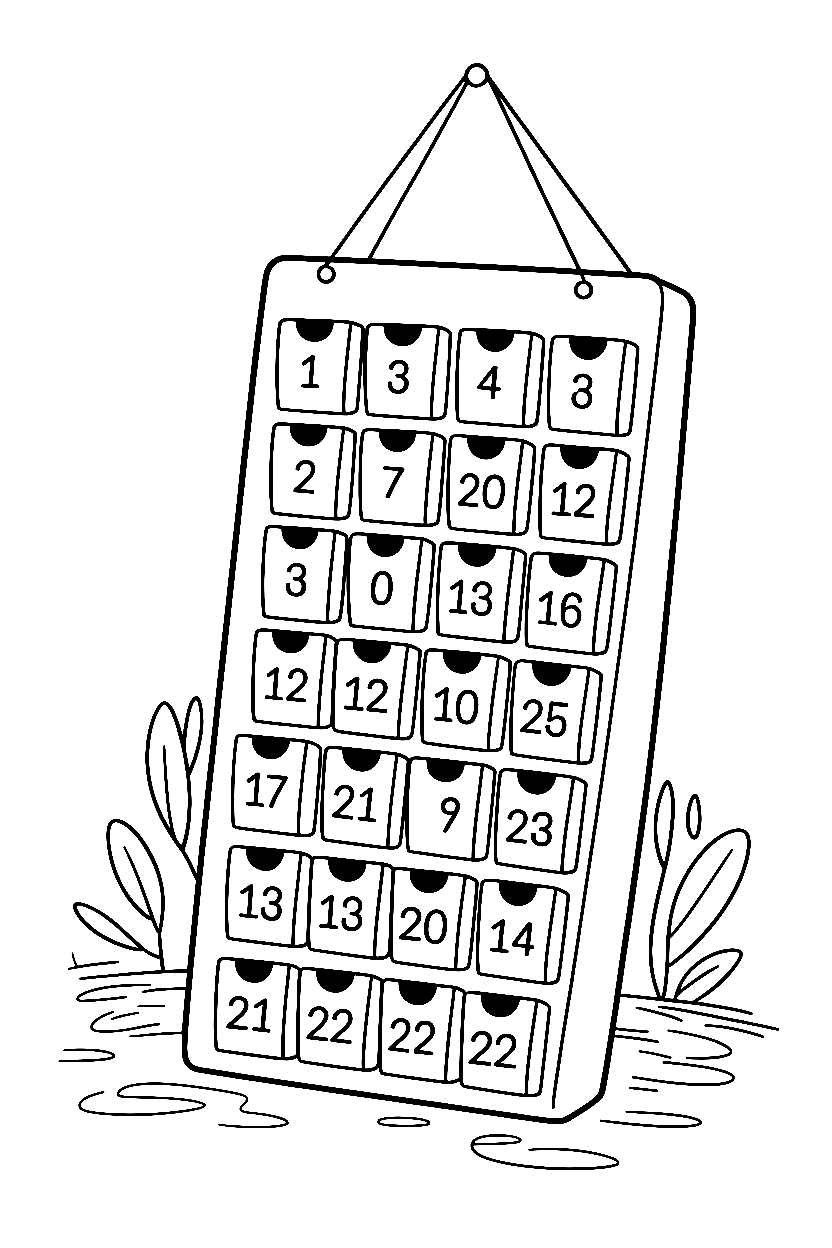 advent calendar wall drawing