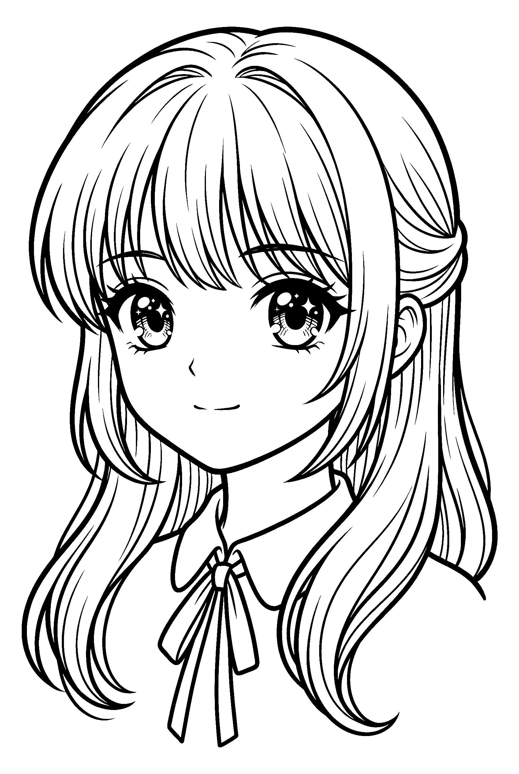 anime girl coloring pages portrait