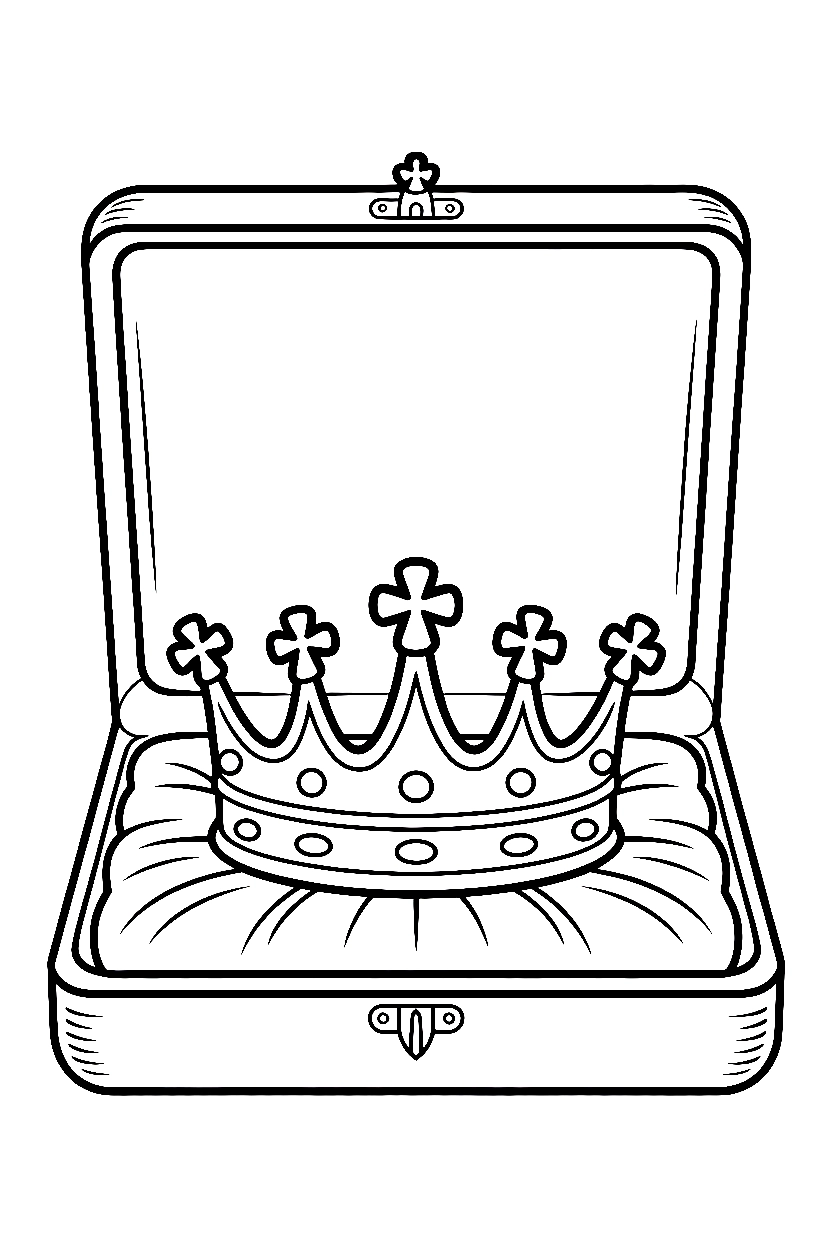 arranged crown silk pillow coloring pages Crown Coloring Pages