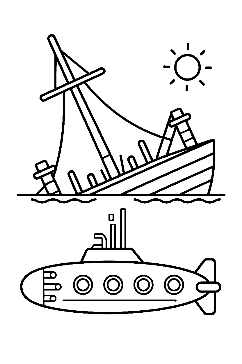 Submarine Coloring Pages