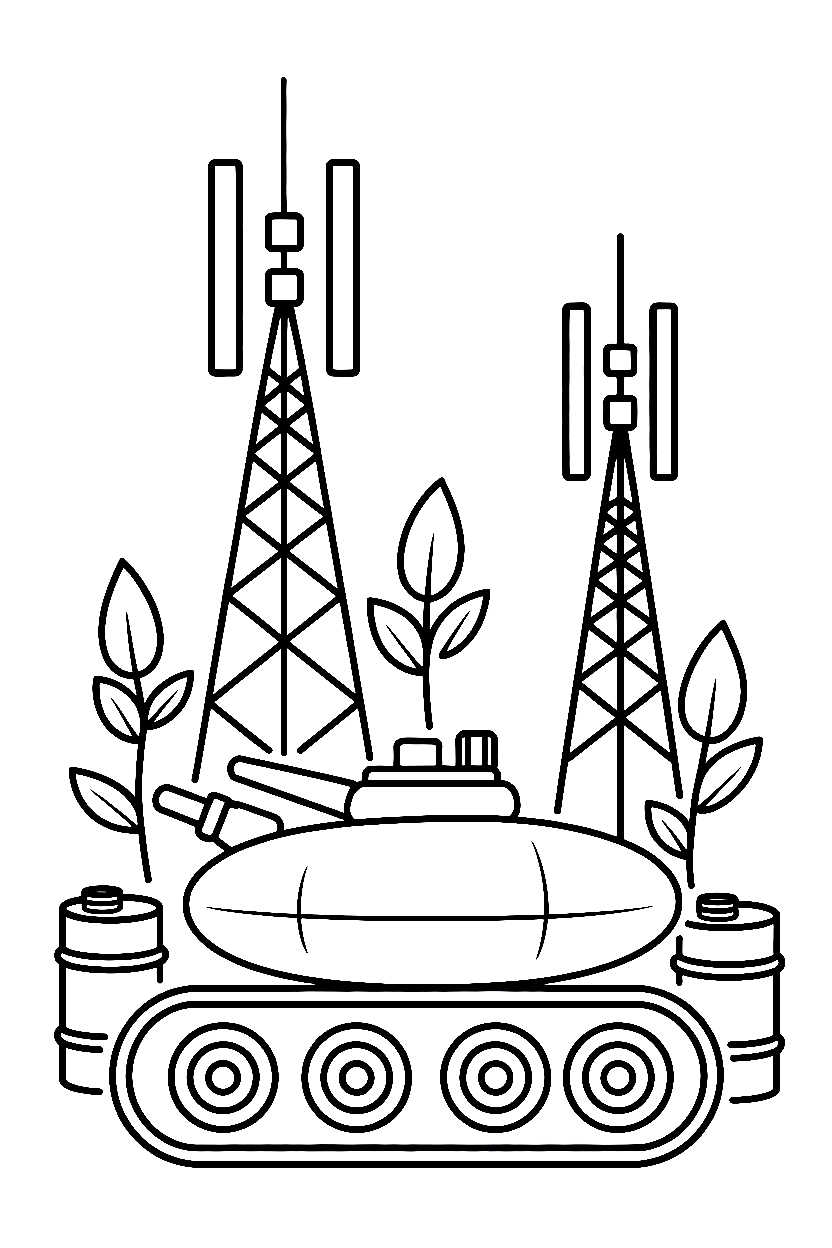 arranged tank staging area coloring pages