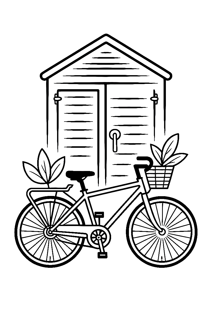 arranging bicycle storage shed printable sheet