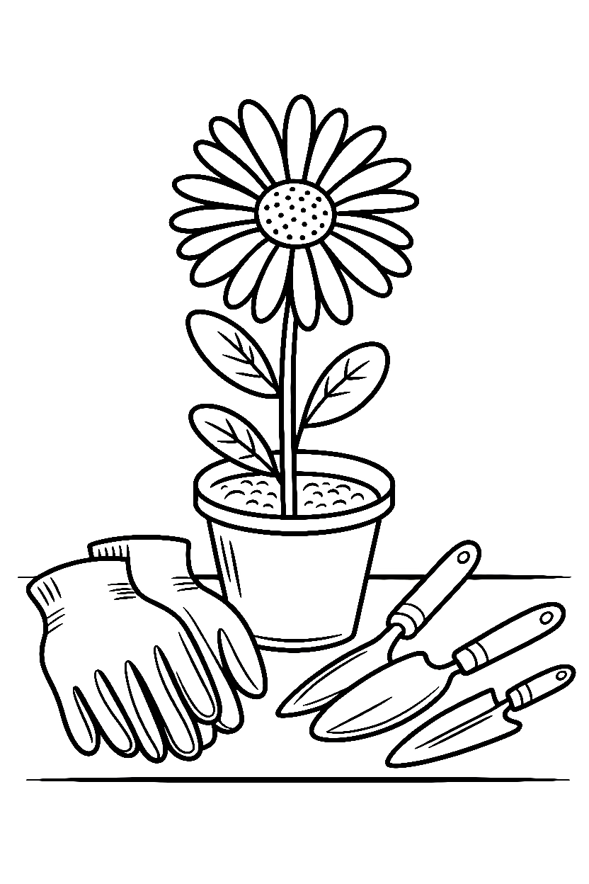 arranging daisy work table drawing