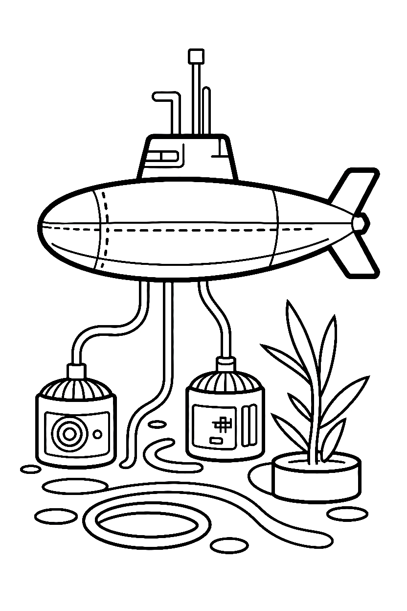 arranging submarine research station printable sheet