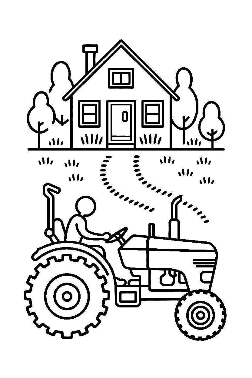 arranging tractor driveway printable sheet