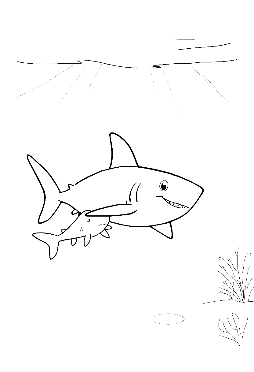 baby shark family coloring pages