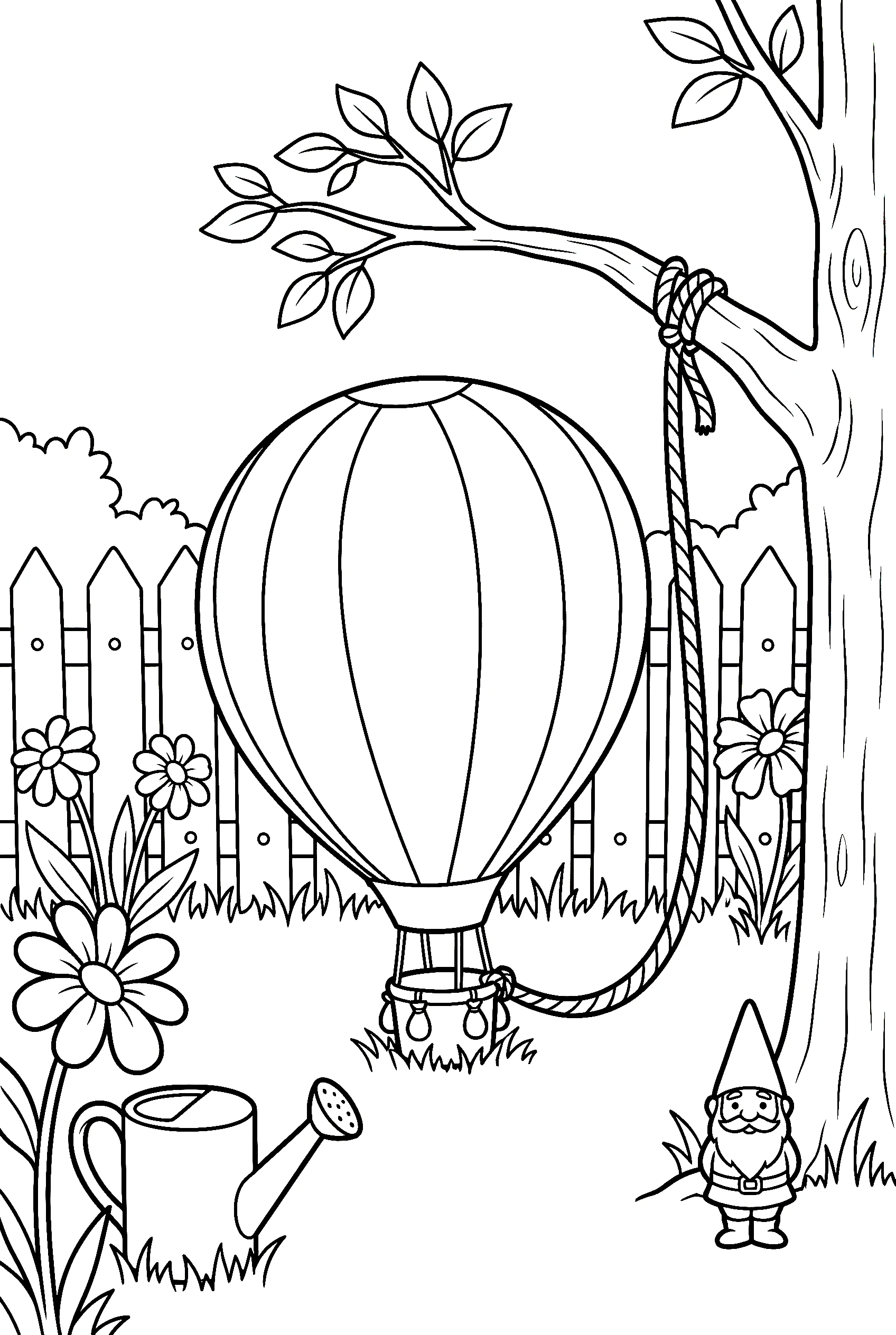 backyard balloon garden coloring pages