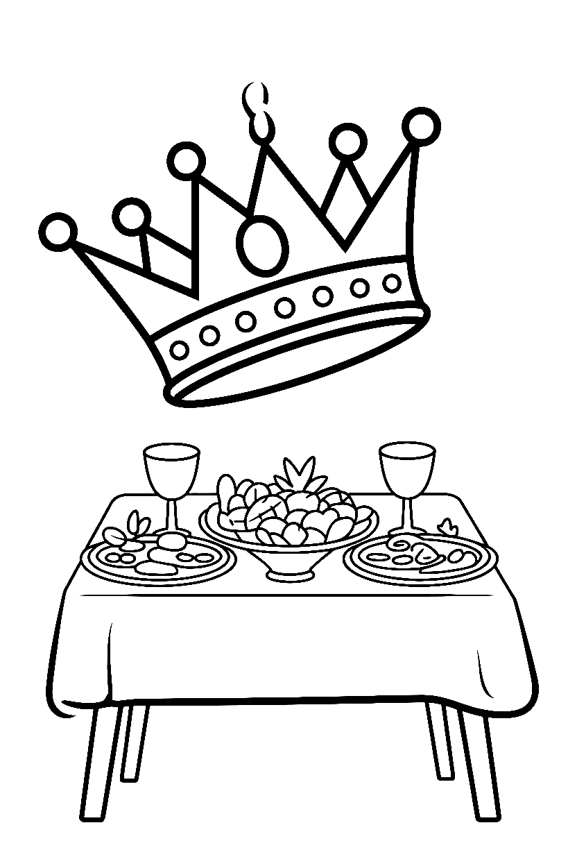 banquet table crown goblets printable sheet banquet table crown goblets printable sheet