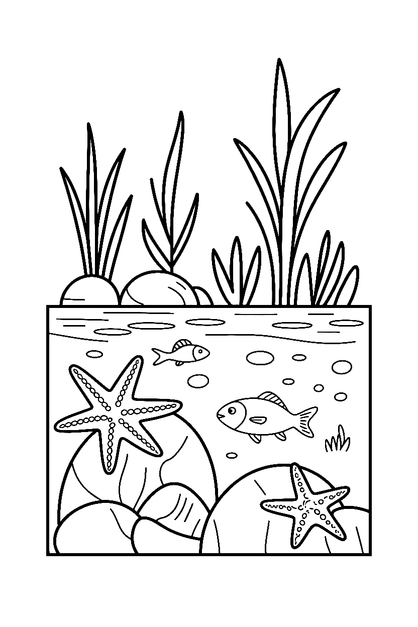 beach tide pool printable sheet