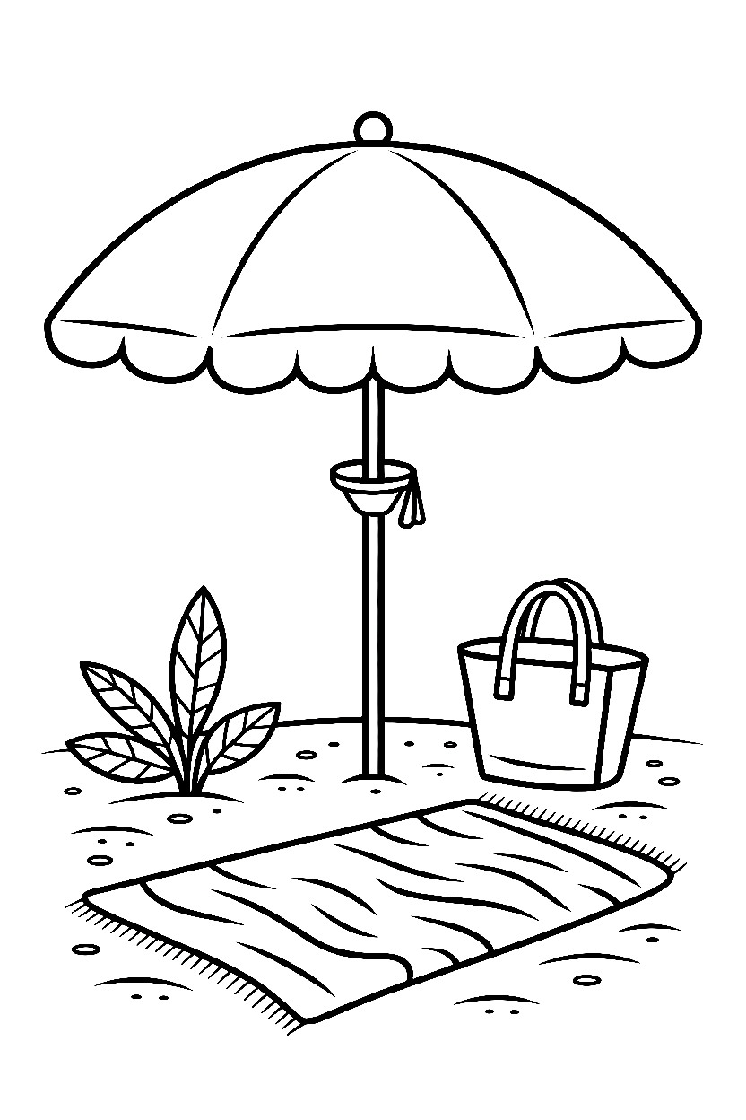 beach umbrella setup drawing
