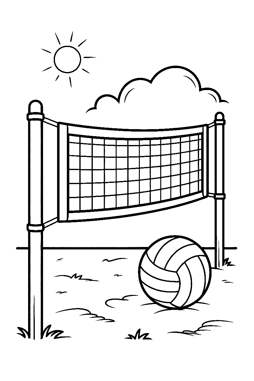 beach volleyball net drawing