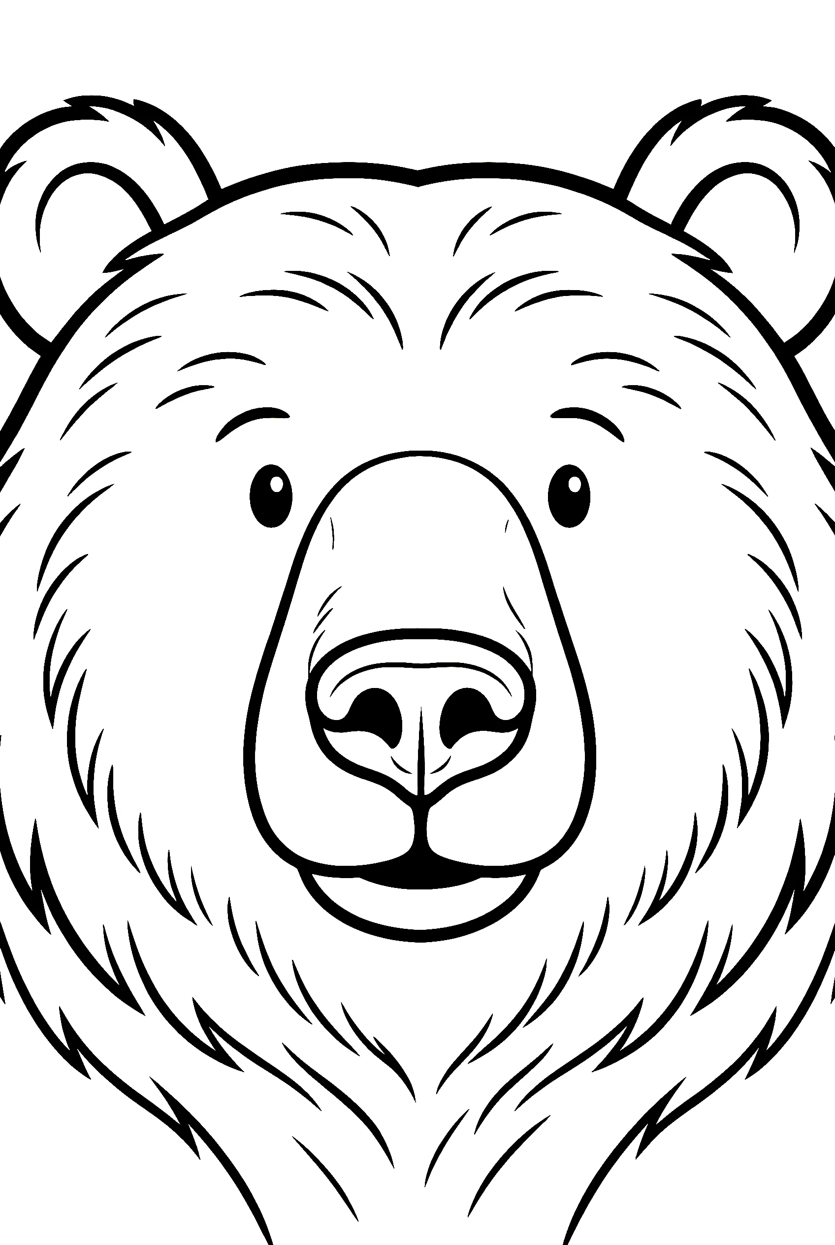bear face portrait closeup coloring pages