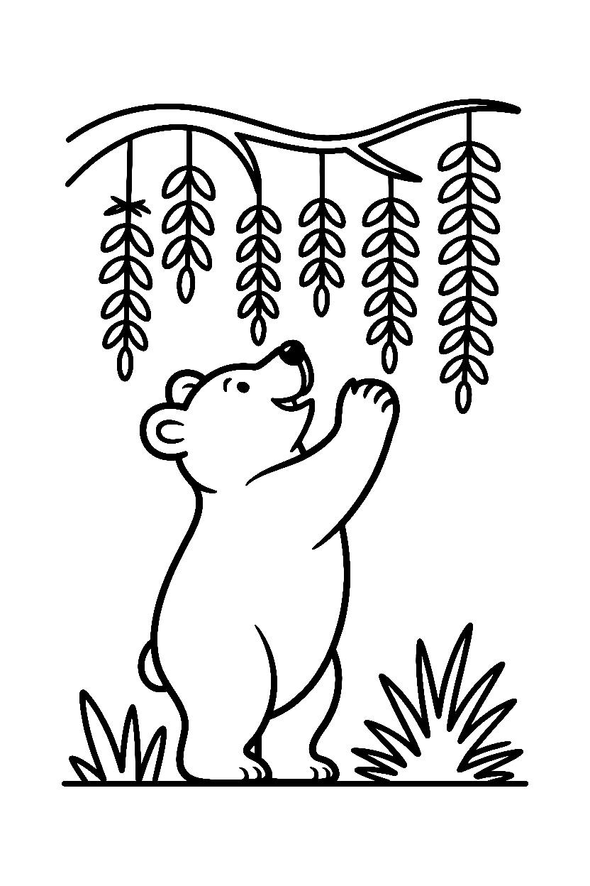 bear overhead branch coloring pages