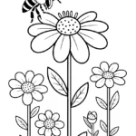 bee-hovering-bloom-pollen-coloring-pages
