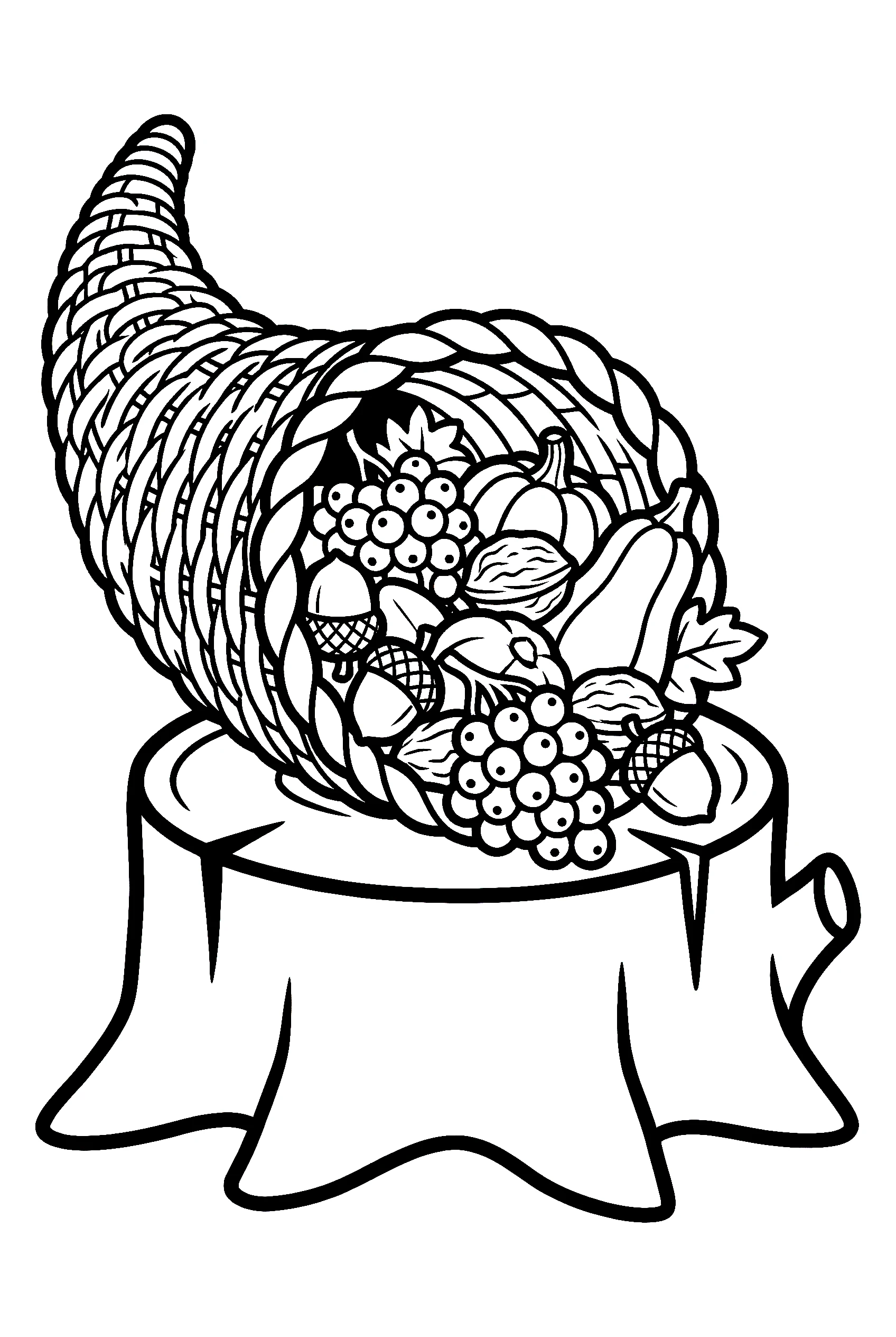 berries nuts gourds tree stump coloring pages