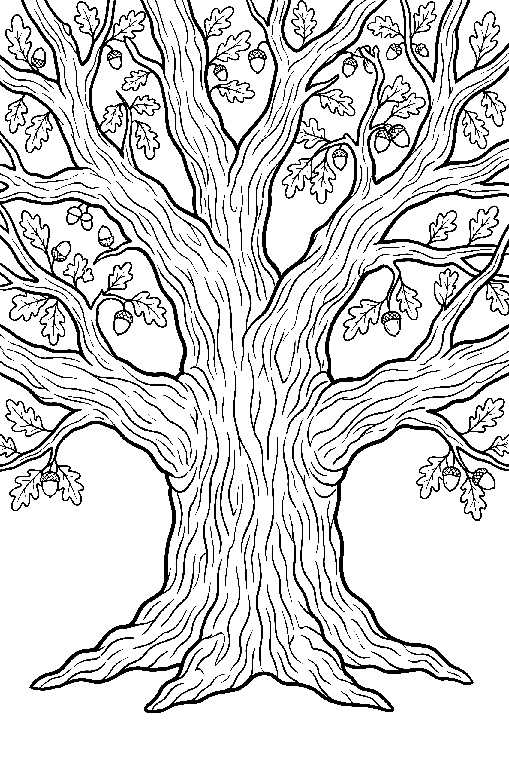 big oak tree coloring pages 1