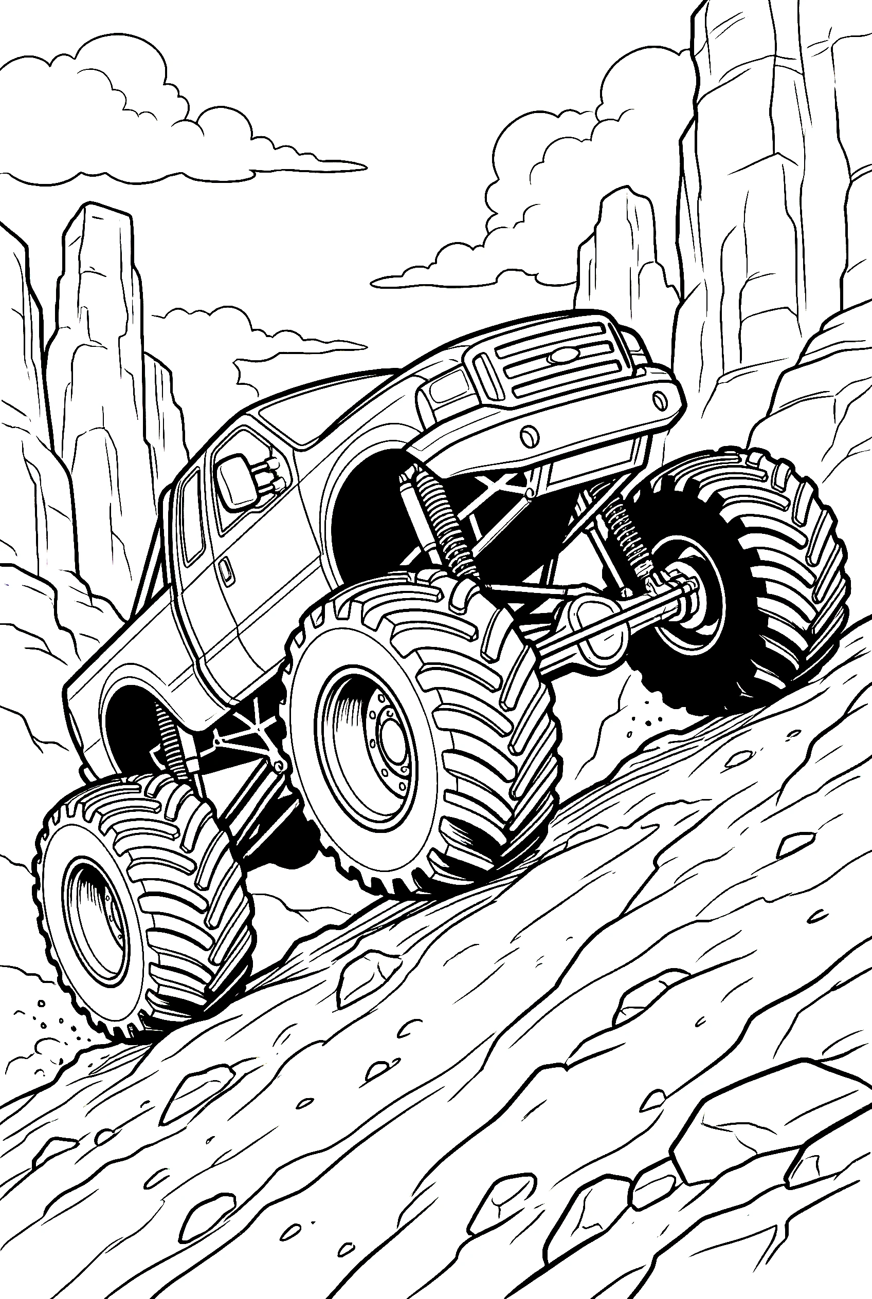 big wheels monster truck coloring pages