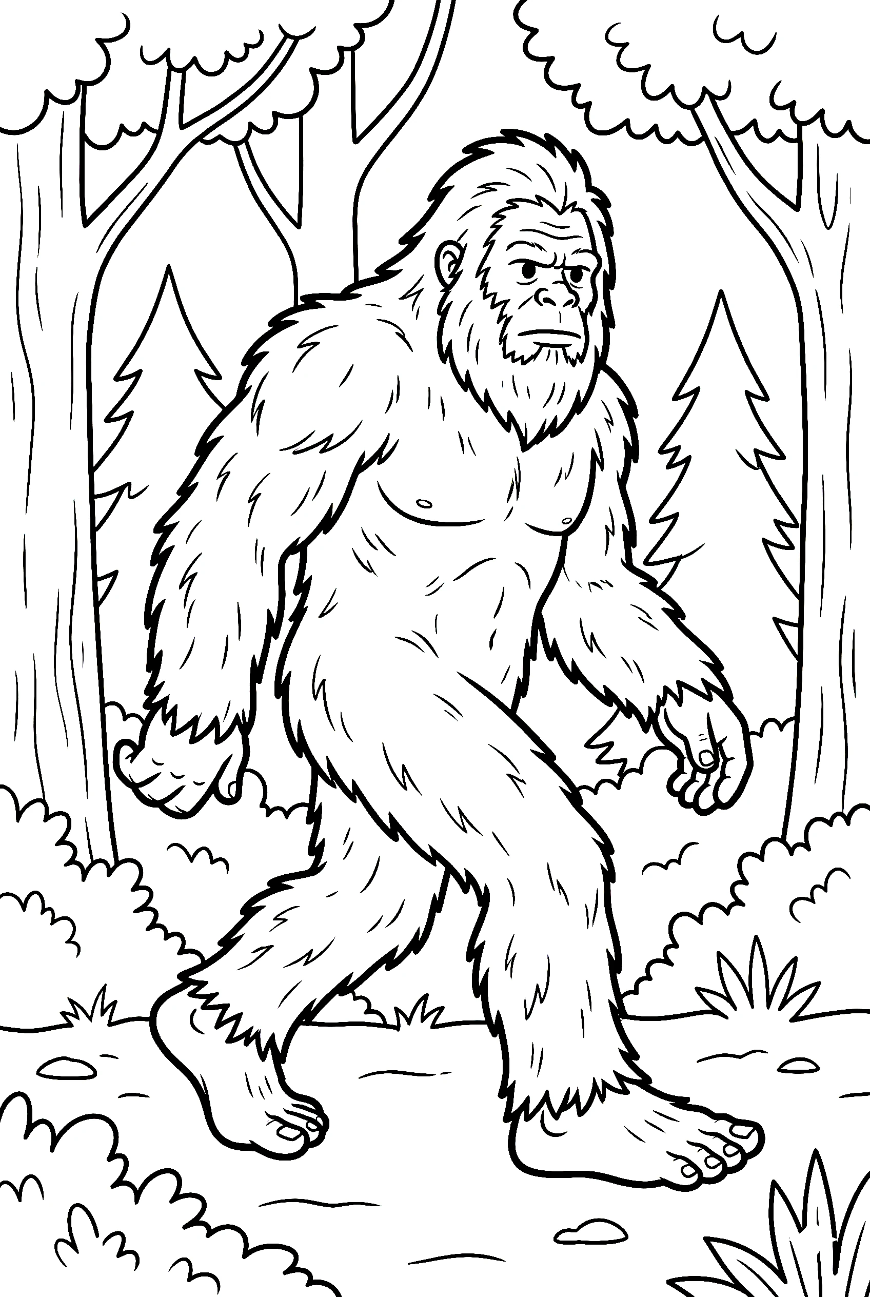 bigfoot sasquatch monster coloring pages