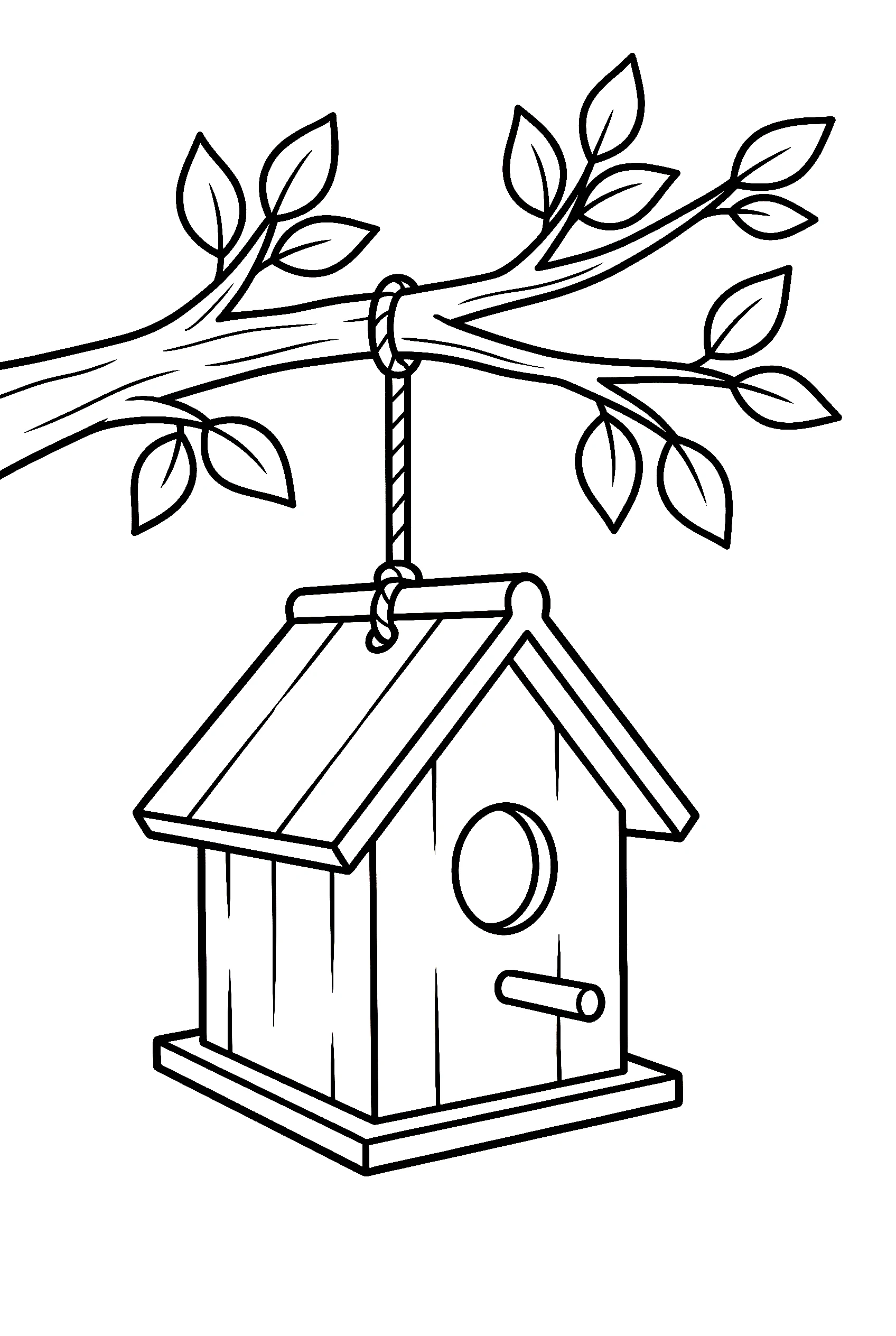 birdhouse tree garden coloring pages