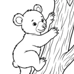 black-bear-cub-climbing-tree-coloring-pages