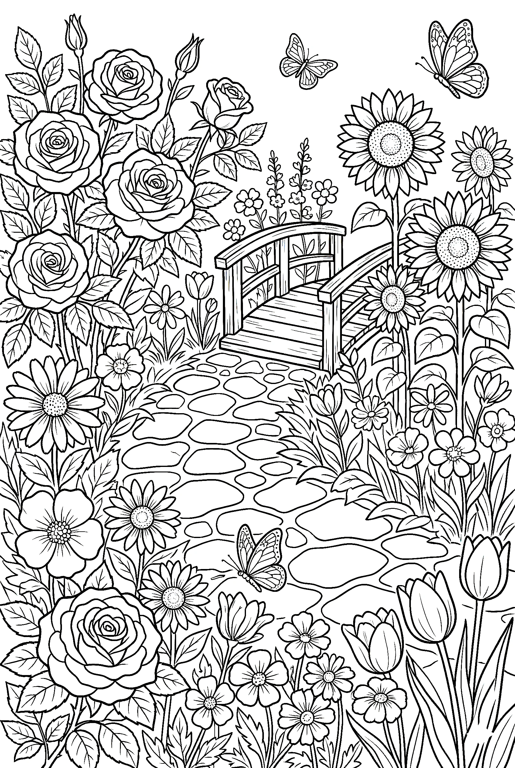 botanical flowers garden coloring pages