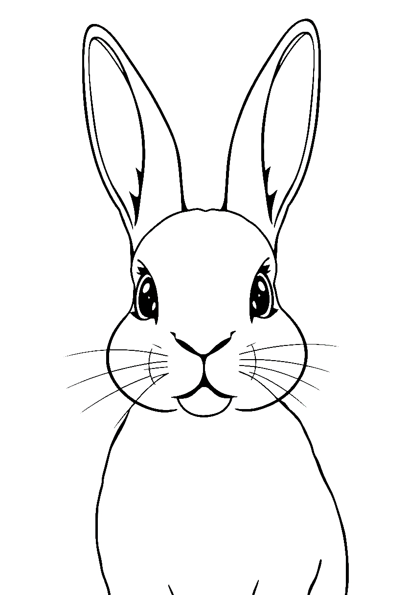 bunny face portrait coloring pages