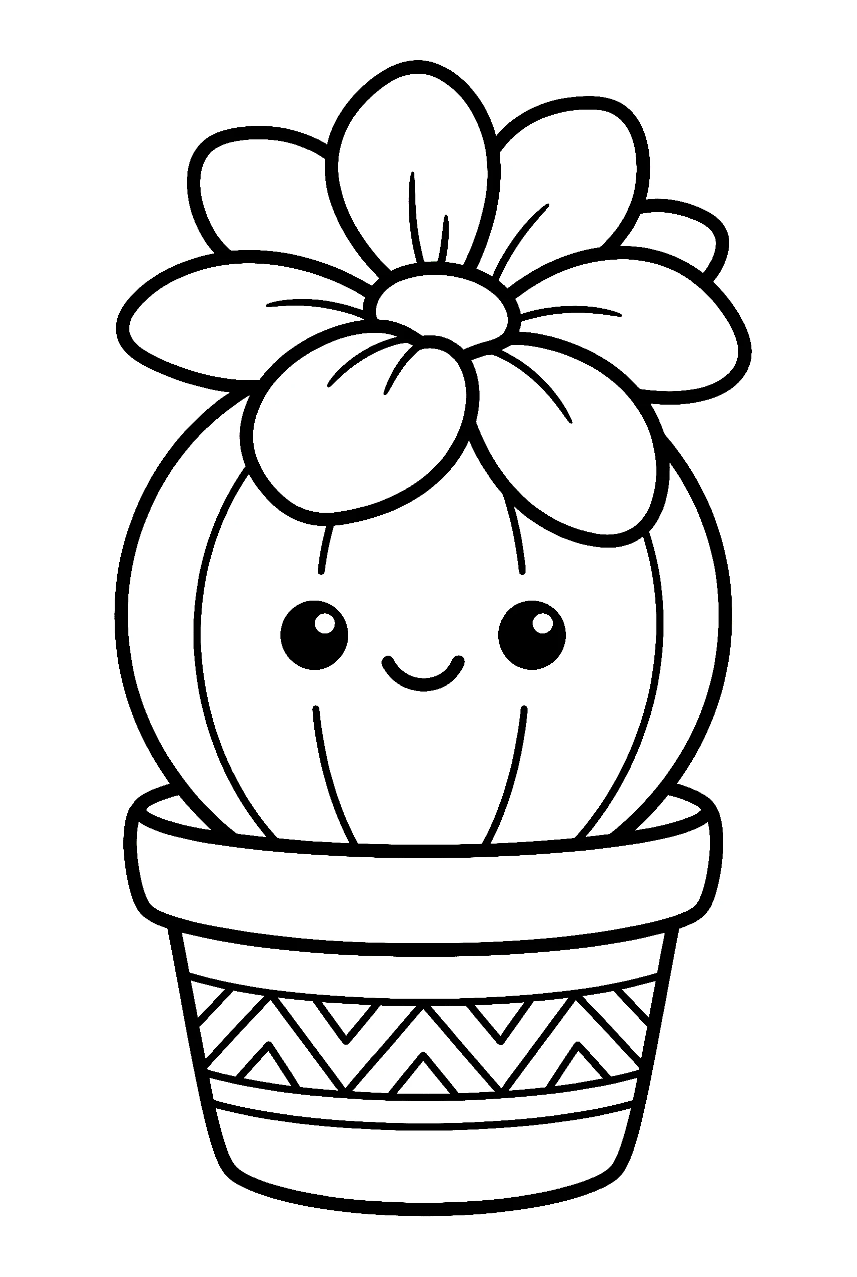 cactus pot floral coloring pages