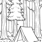camping-tent-forest-coloring-pages