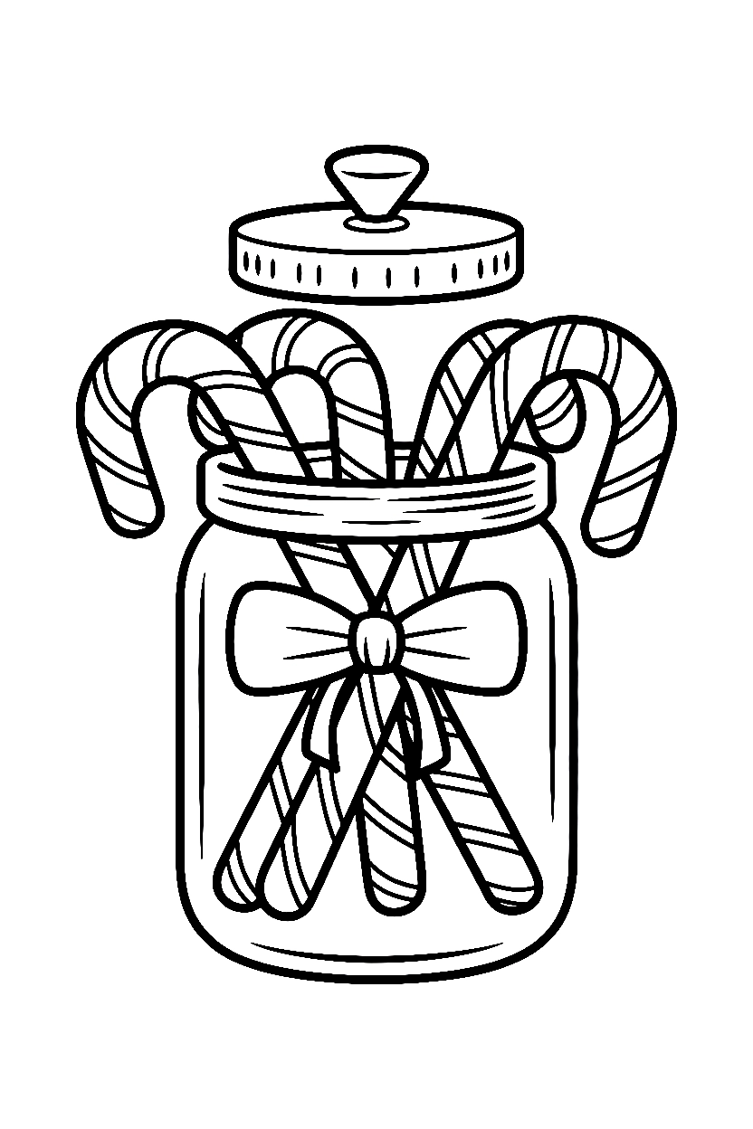 candy cane jar christmas drawing