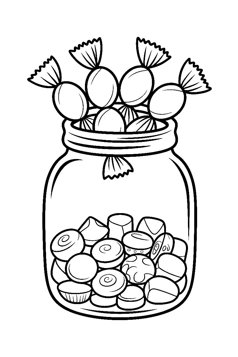 candy glass jar coloring pages