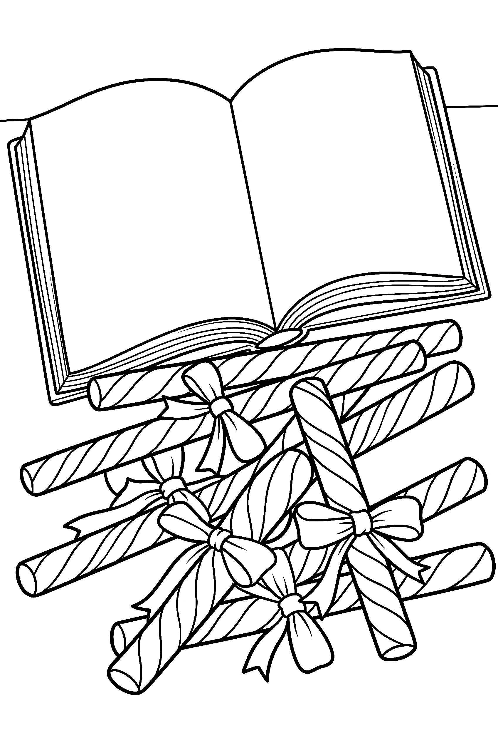 candy sticks on book drawing