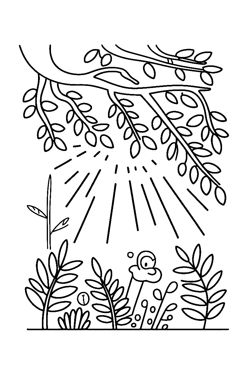 canopy sunbeams forest printable sheet