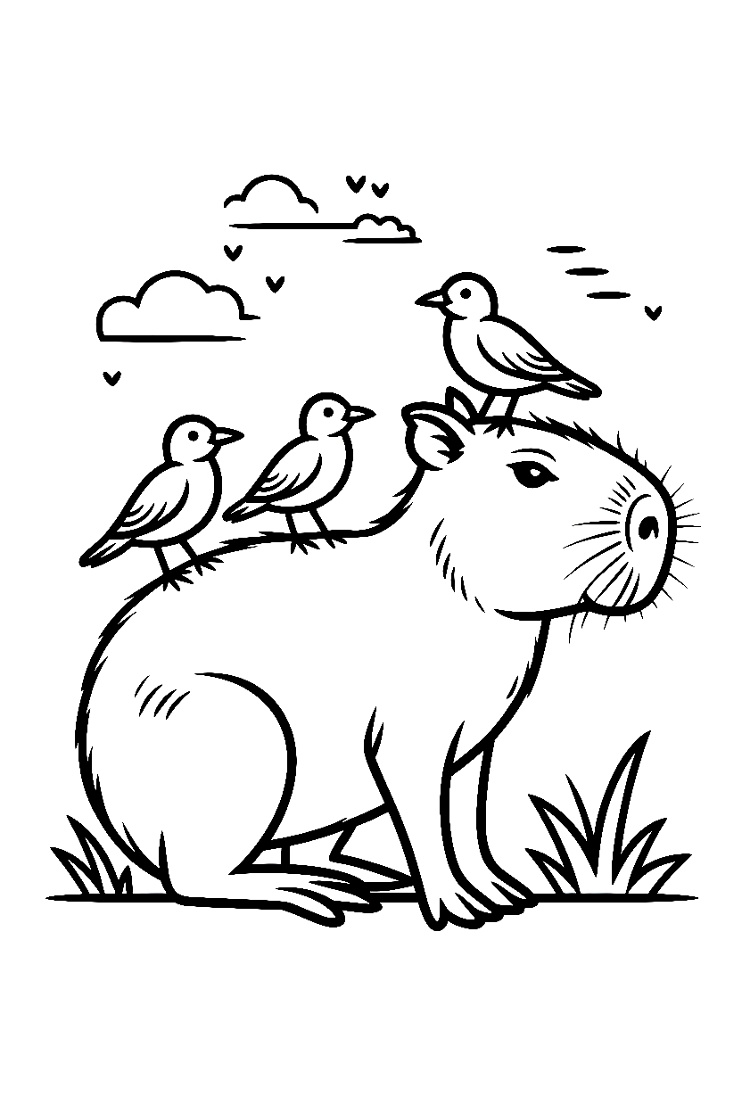 Capybara Coloring Pages
