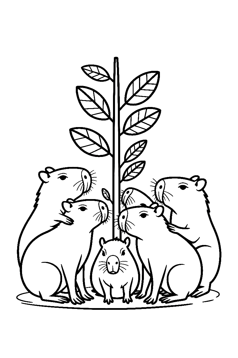 capybara group huddle printable sheet