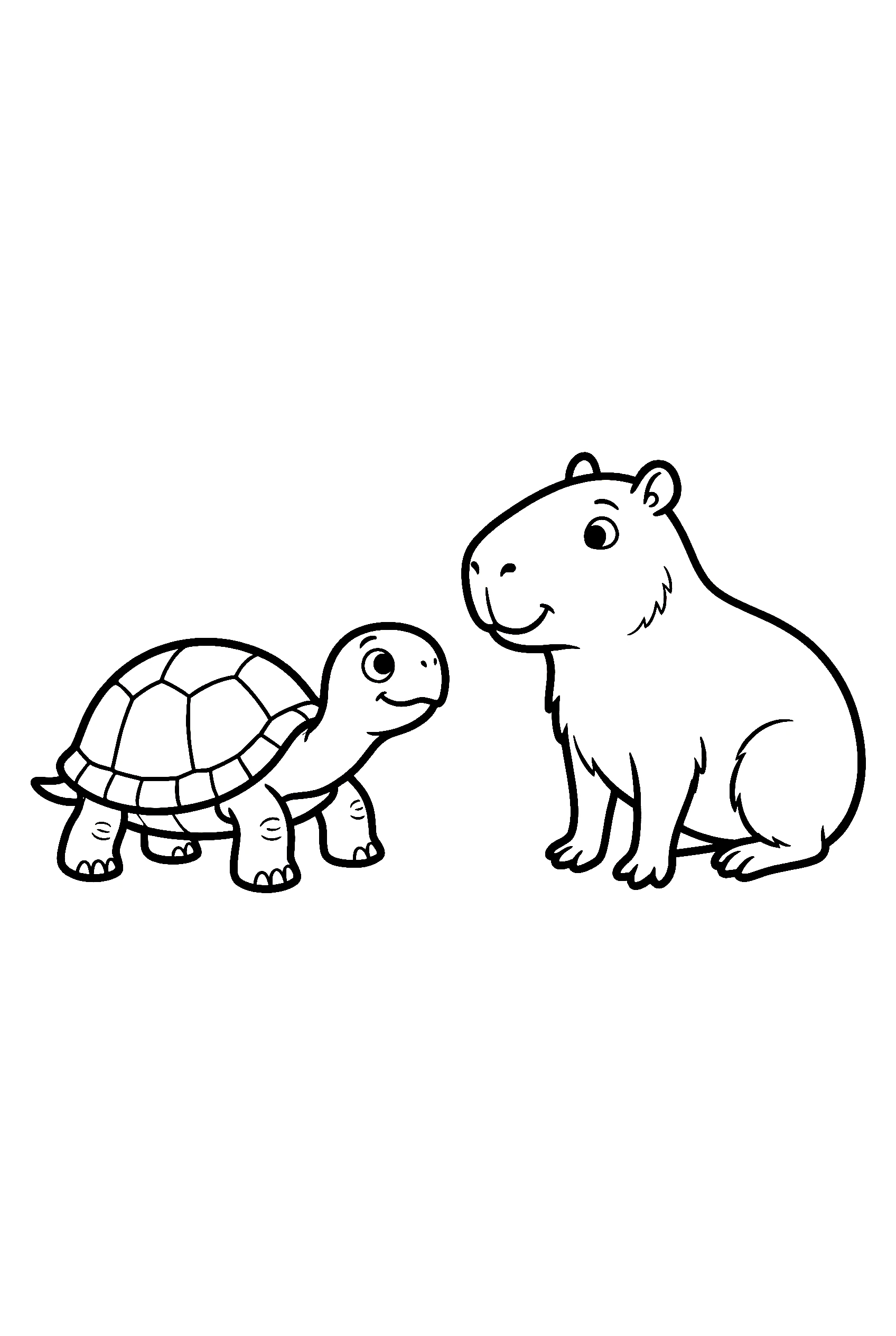 capybara turtle friendship coloring pages