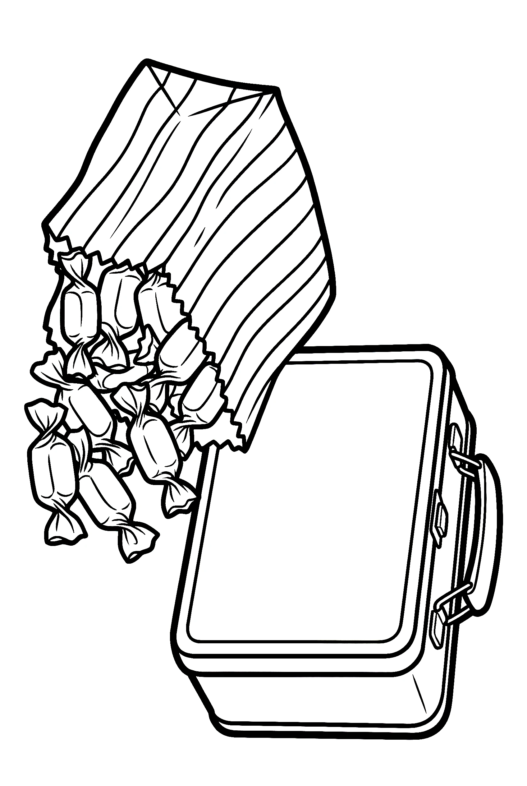 caramels from paper bag drawing