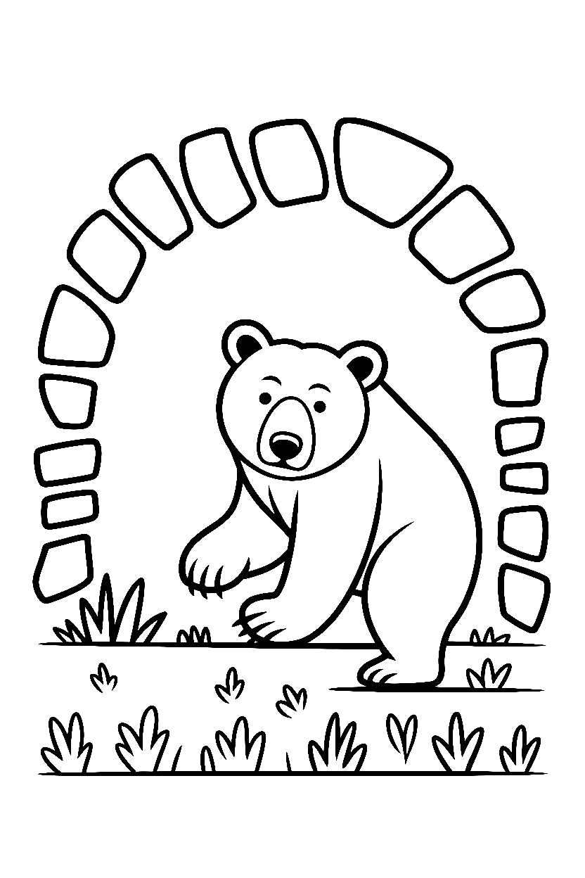 cave entrance scene coloring pages