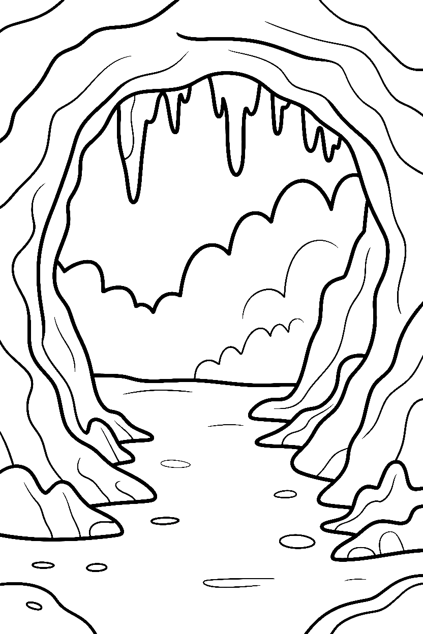 cave entrance stalactites hillside coloring pages cave entrance stalactites hillside coloring pages