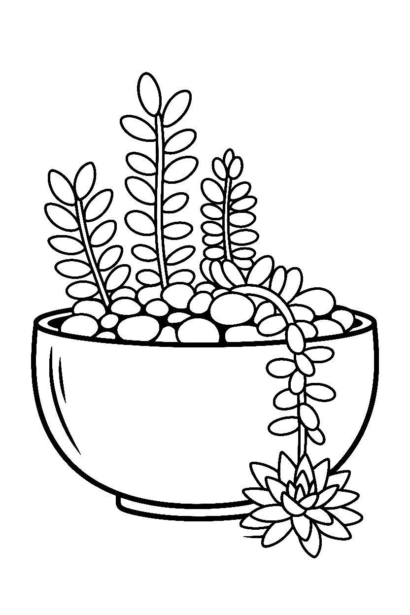 ceramic bowl with pebbles succulent printable sheet ceramic bowl with pebbles succulent printable sheet