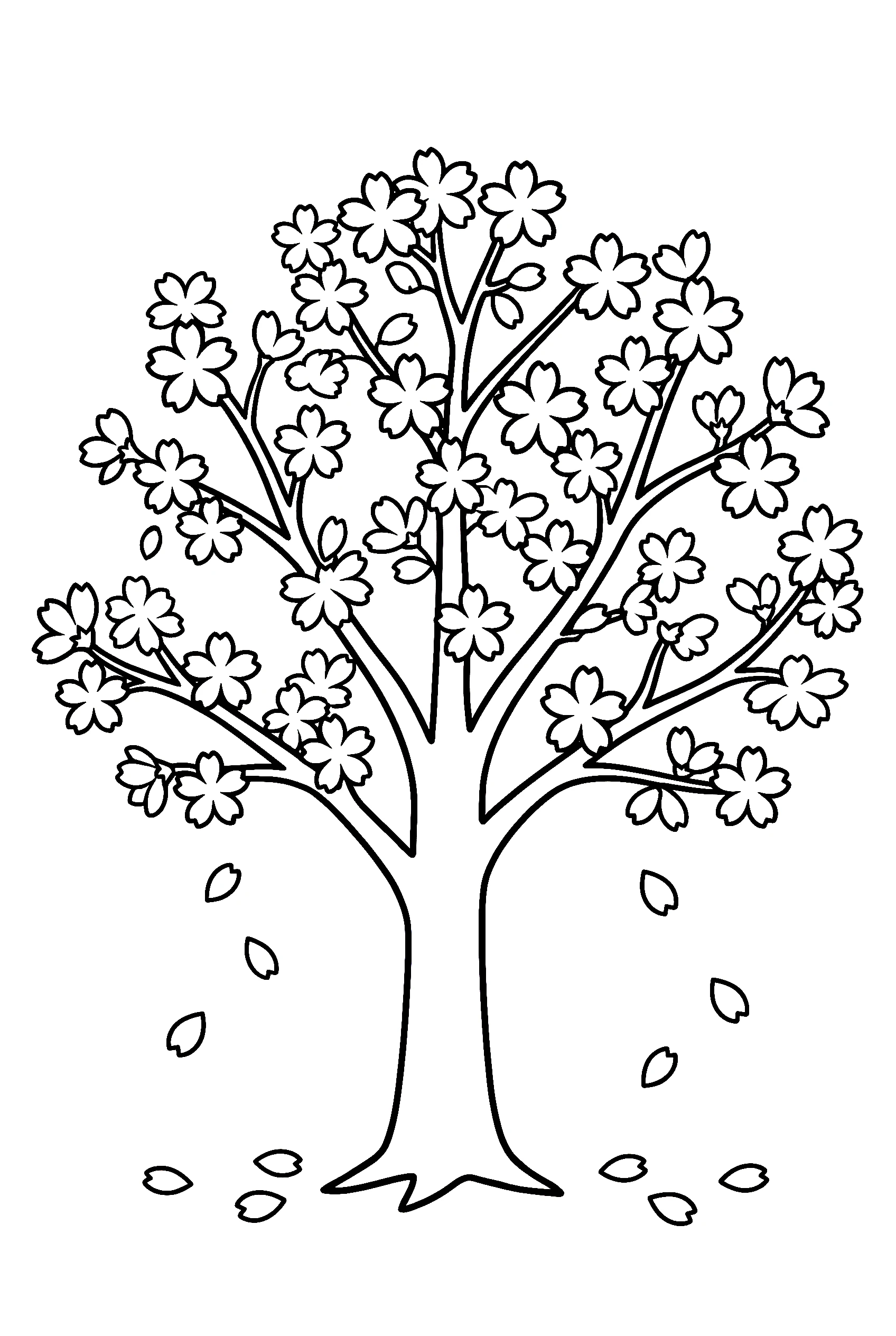 cherry blossom tree coloring pages