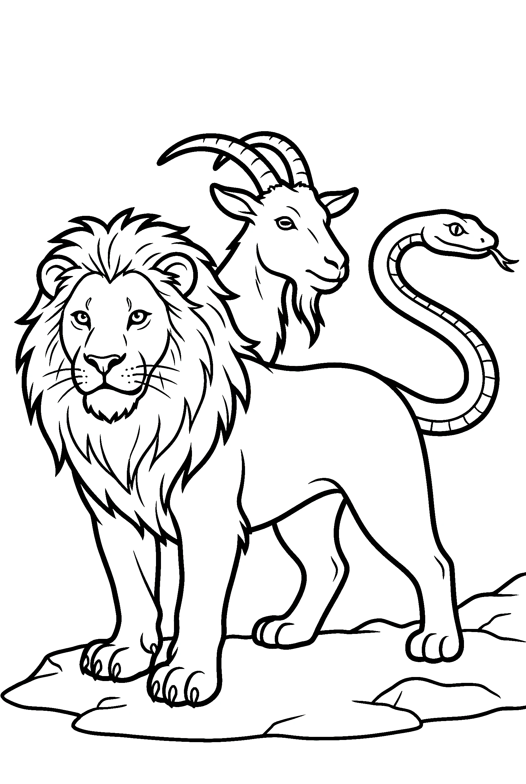 chimera hybrid beast creatures coloring pages