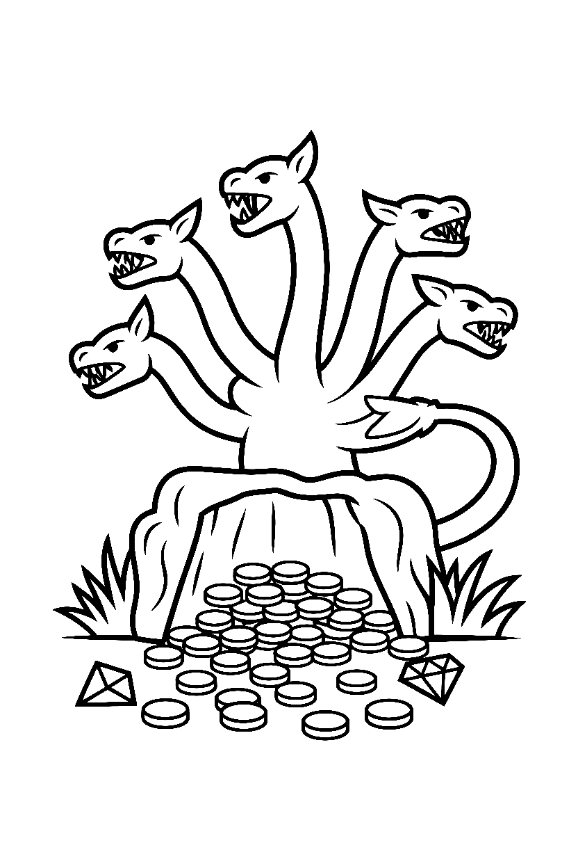 chimera treasure cave coloring pages