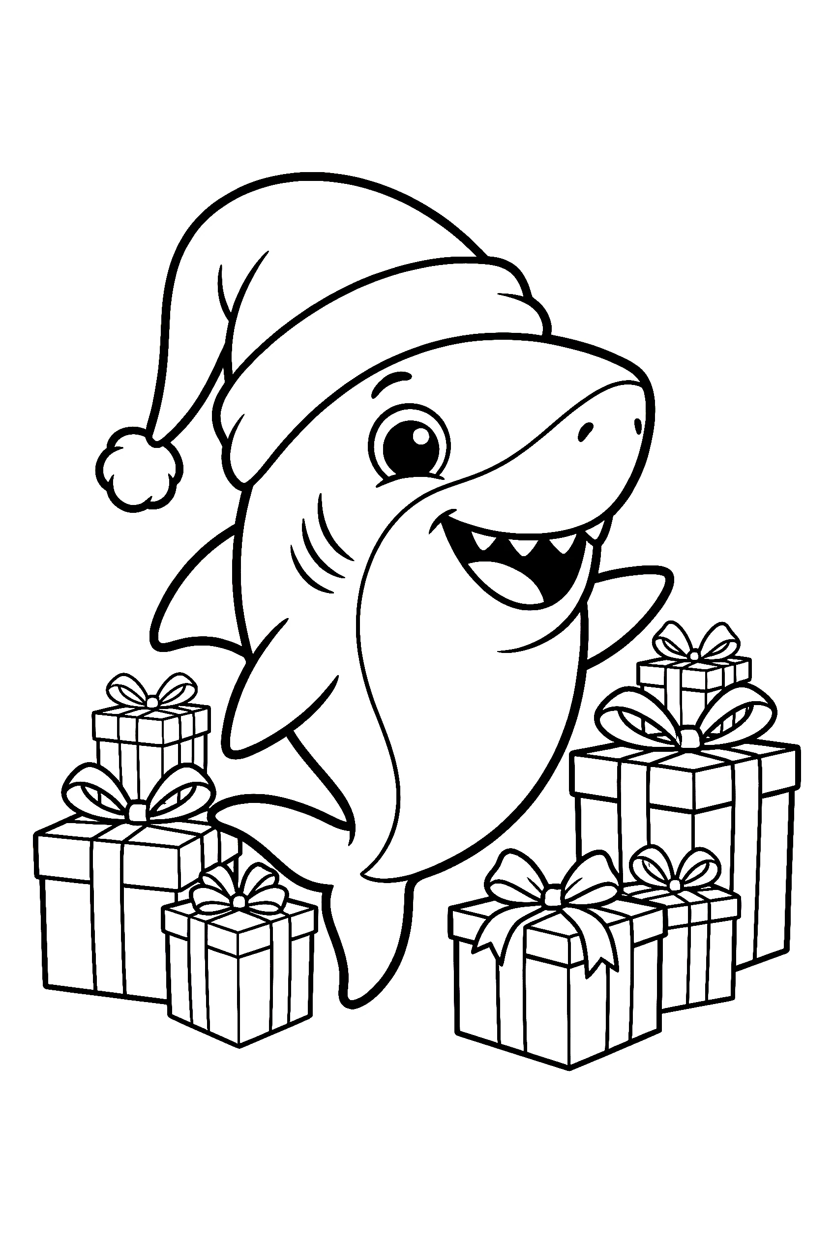 christmas baby shark coloring pages