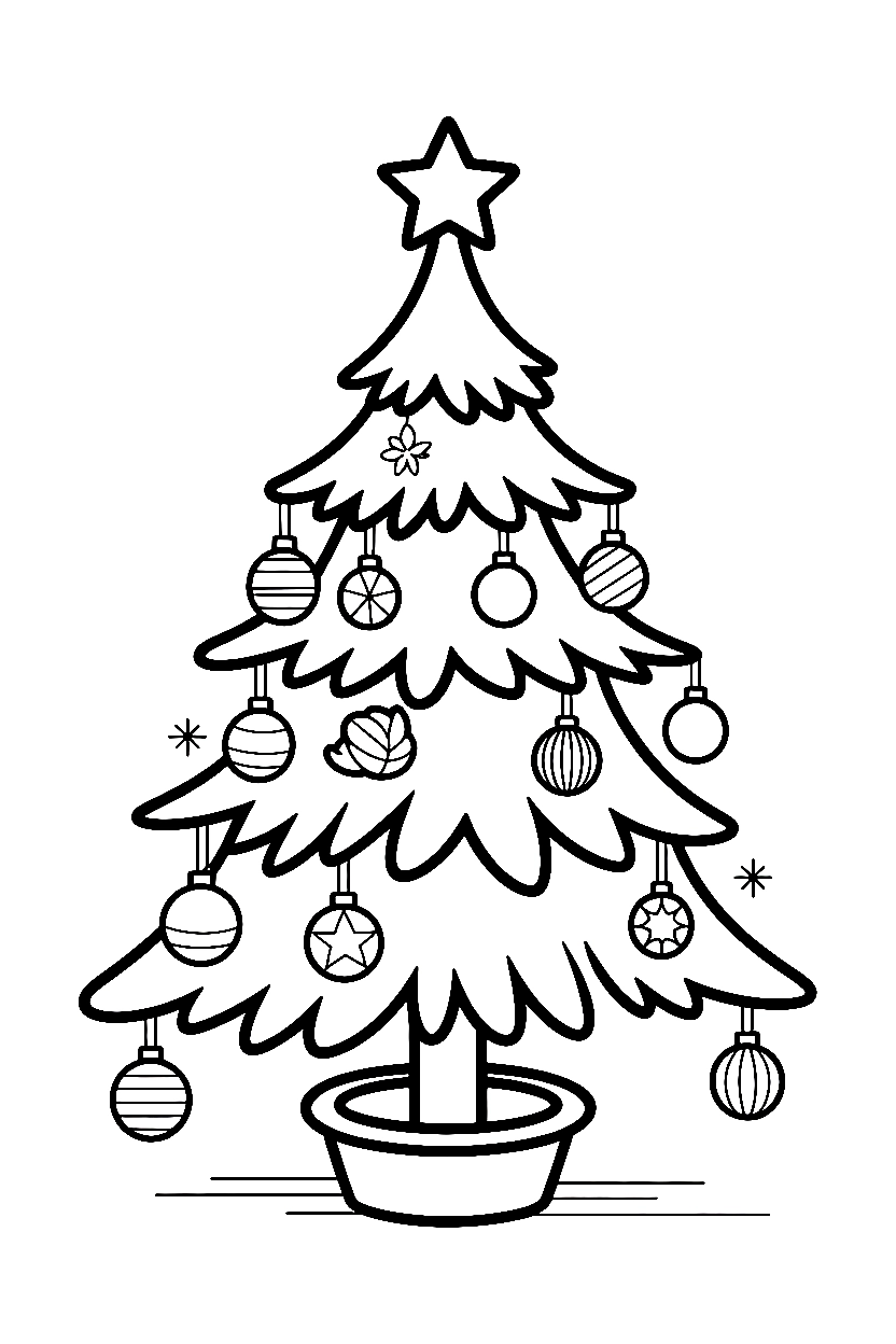 christmas tree reaching ceiling coloring pages