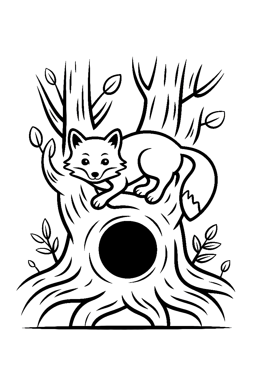 climbing fox roots hollow coloring pages climbing fox roots hollow coloring pages
