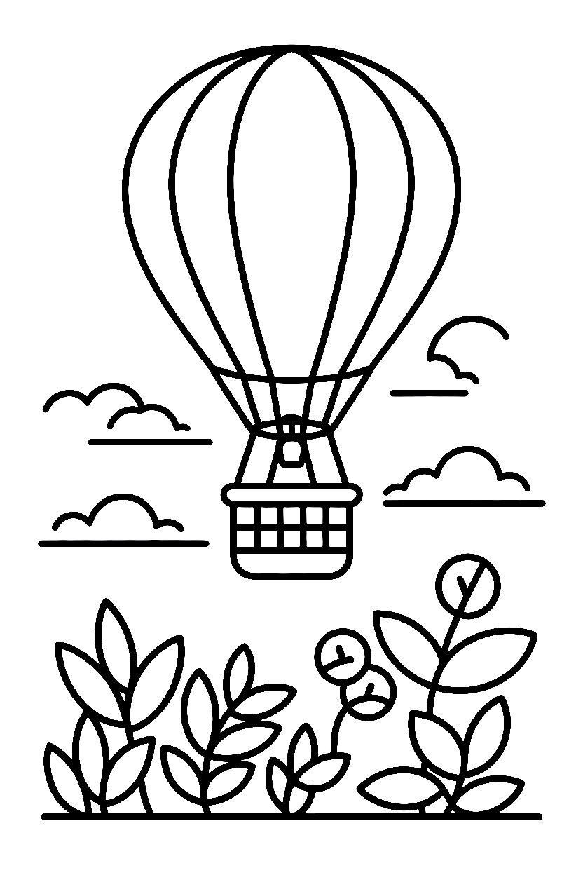 Hot Air Balloon Coloring Pages