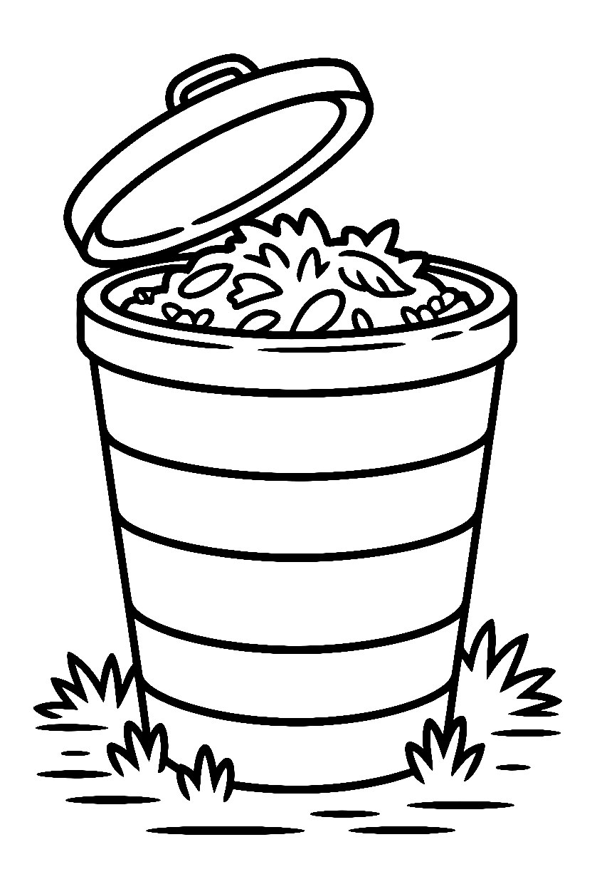 compost bin layers open lid coloring pages compost bin layers open lid coloring pages