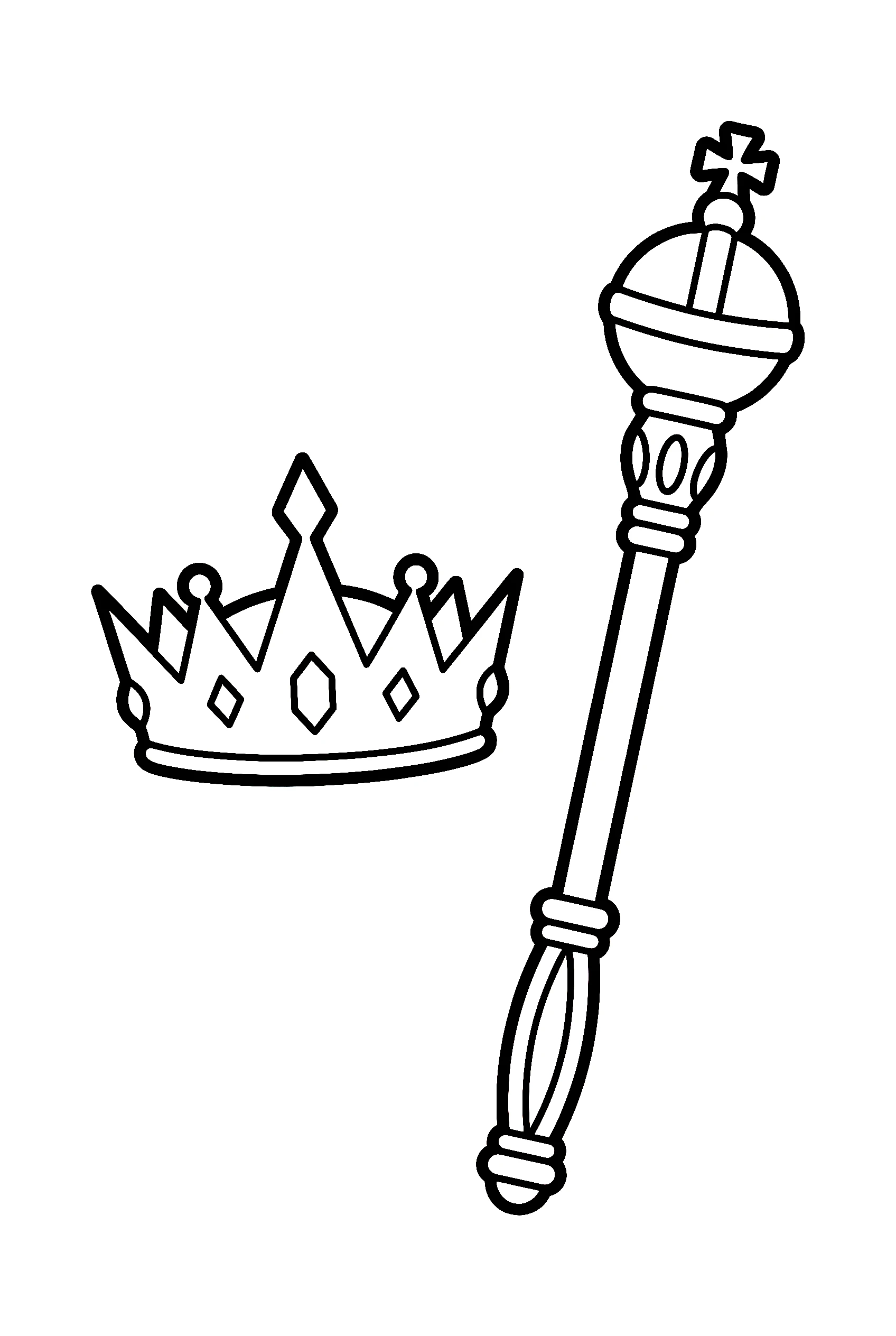 crown scepter royal symbols drawing for kids