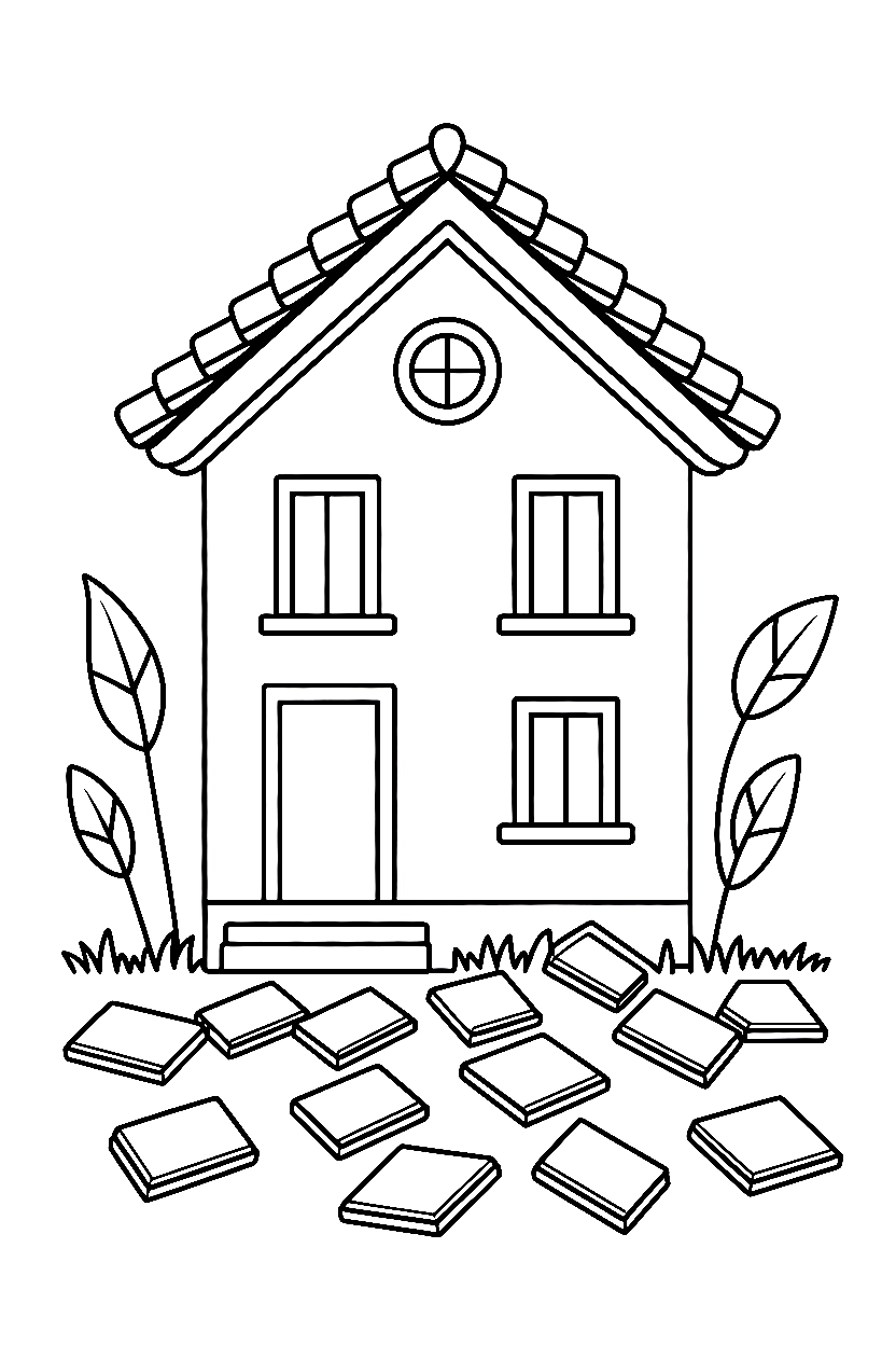 crumbling property haunted house printable sheet